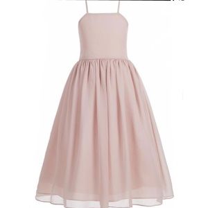 long chiffon fit and flare dress